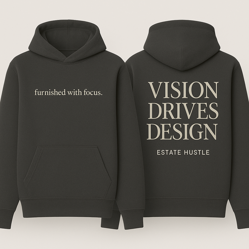 “VISION DRIVES DESIGN” Premium Hoodie – Estate Hustle®