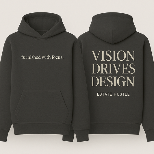 “VISION DRIVES DESIGN” Premium Hoodie – Estate Hustle®